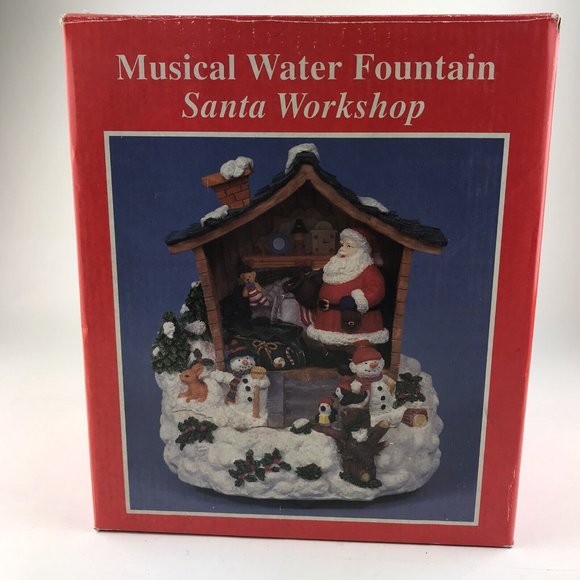 HERITAGE MINT HOLIDAY COLLECTION MUSICAL WATER FOUNTAIN SANTA WORKSHOP Vintage - Picture 12 of 12